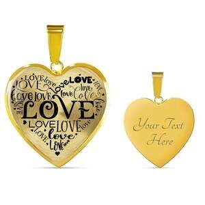 To My Girl Love Necklace Personalized Engraved Gold Heart Necklace Custom Name